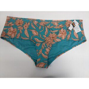 Time and Tru Blue Hawaiian Mid Rise Swim Bikini Bottom Plus Size 3X 24W-26W